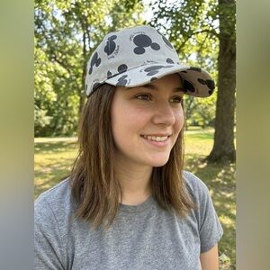 NWT Disney Mickey Mouse Grey Patterned Baseball Cap Hat Adjustable